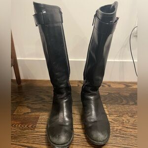 Tory Burch Black Leather Riding Boots
